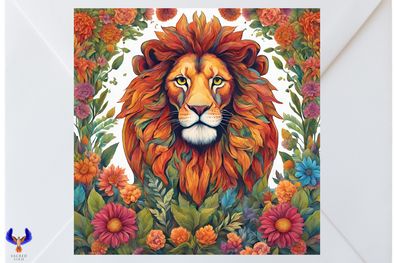 Tranquil Lion Greeting Card