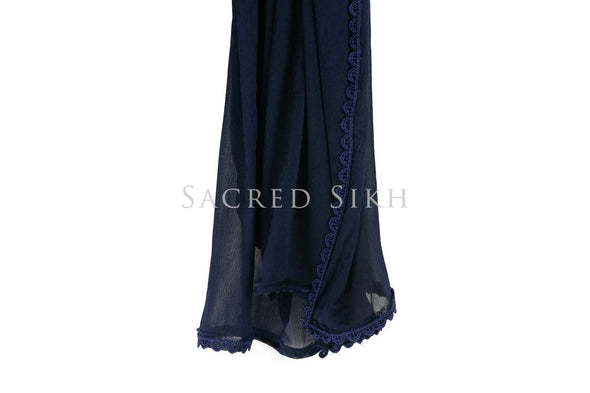 Chuni Navy Blue with Navy Blue Lace