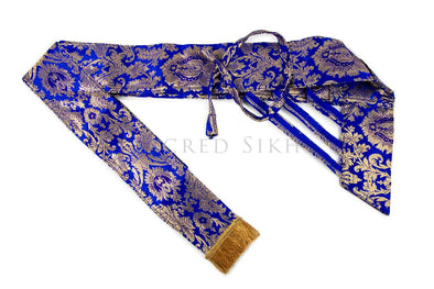 Thalvar Gatra Royal Blue with Gold Pattern