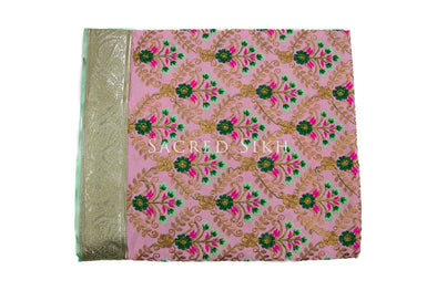 Rumalla Sahib Baby Pink with Green Floral Design