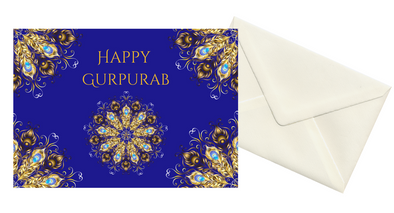 Gurpurab Greeting Card - Circle Feathers