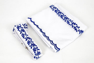 Hazuriya Gatra Set - White and Royal Blue Embroidery - Sacred Sikh