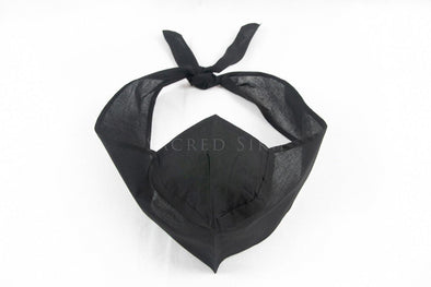 Face Covering/Mask with Cotton Tie - Black - Sacred Sikh