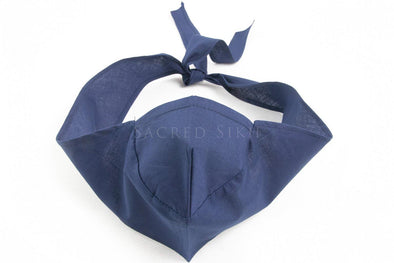 Face Covering/Mask with Cotton Tie - Blue - Sacred Sikh
