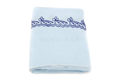 Hazuriya Baby Blue with Royal Blue Stitching 2.25m - Clothing - Sacred Sikh