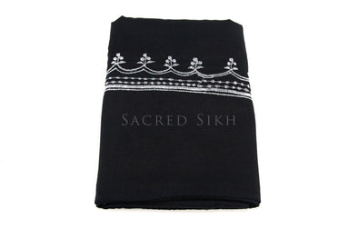 Hazuriya Black with White Stitching 1.5m - Clothing - Sacred Sikh