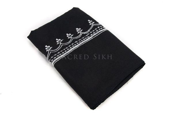 Hazuriya Black with White Stitching 1.5m - Clothing - Sacred Sikh