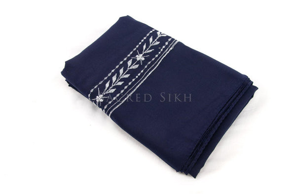 Hazuriya Navy Blue with White Stitching 1.5m - Clothing - Sacred Sikh