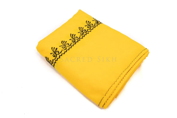 Hazuriya Yellow with Black Stitching 1.5m - Clothing - Sacred Sikh