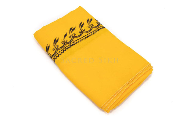 Hazuriya Yellow with Navy Blue Stitching 2.25m - Clothing - Sacred Sikh