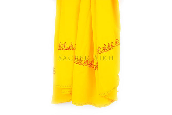 Hazuriya Yellow with Red Stitching 2.25m - Sacred Sikh