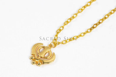 Khanda Chain Gold - Neck Pieces - Sacred Sikh