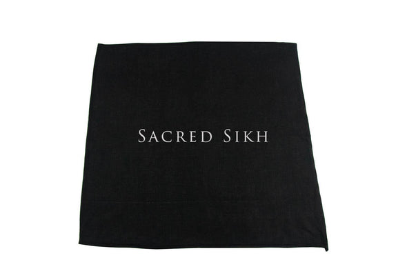 Black and White Rumaal No Strings - Patka - Sacred Sikh