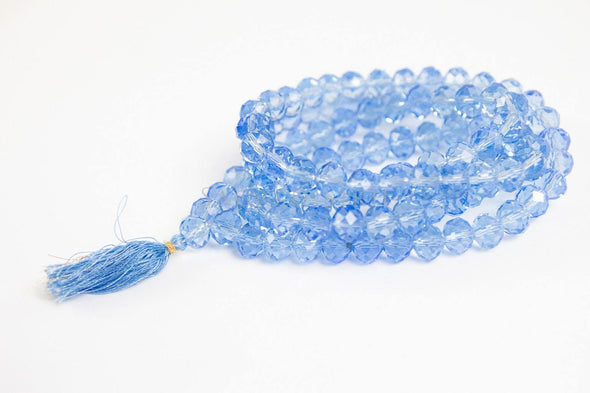 Crystal Effect Mala (Prayer Beads) - Light Blue - Sacred Sikh