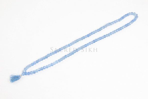 Crystal Effect Mala (Prayer Beads) - Light Blue - Sacred Sikh