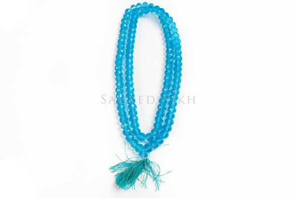 Crystal Effect Mala (Prayer Beads) - Ocean Blue - Sacred Sikh