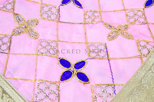 Rumalla Sahib Diamond Flower Design - Baby Pink