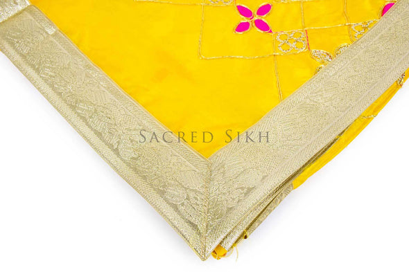 Rumalla Sahib Diamond Flower Design - Yellow