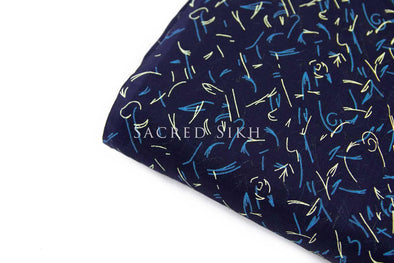 Navy Doodle Turban Material -  - Sacred Sikh