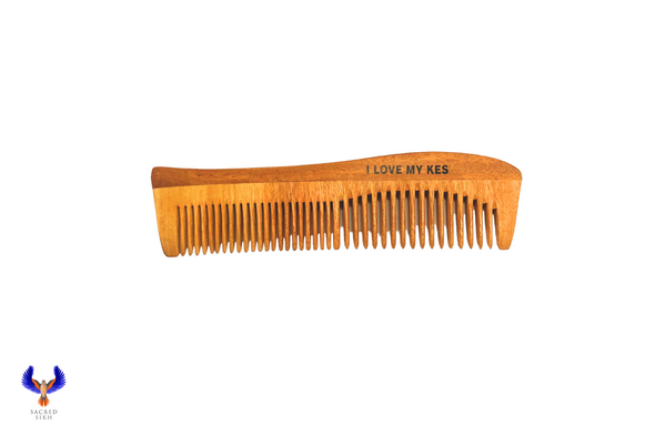 Neem Wood Curved Comb - I Love My Kes