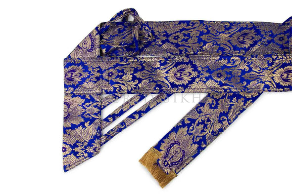 Thalvar Gatra Royal Blue with Gold Pattern