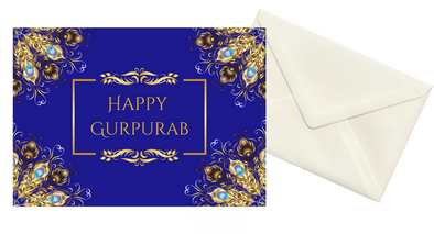 Gurpurab Greeting Card - Peacock Feathers