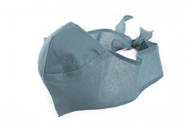 Face Covering/Mask with Cotton Tie - Blue - Sacred Sikh