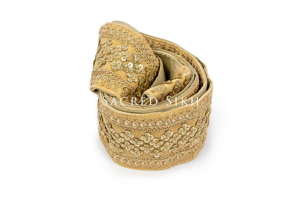 Gatra Cream and Gold Sequence Design 2.5 Inch - Gatra - Sacred Sikh