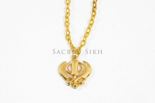 Khanda Chain Gold - Neck Pieces - Sacred Sikh