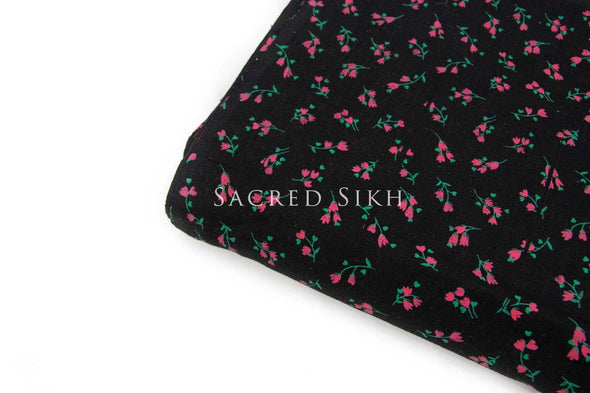 Floral Noir Turban Material -  - Sacred Sikh