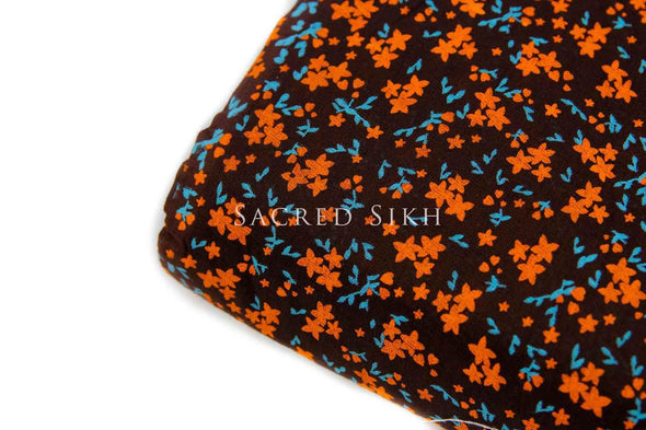 Stars Of Orange Turban Material -  - Sacred Sikh